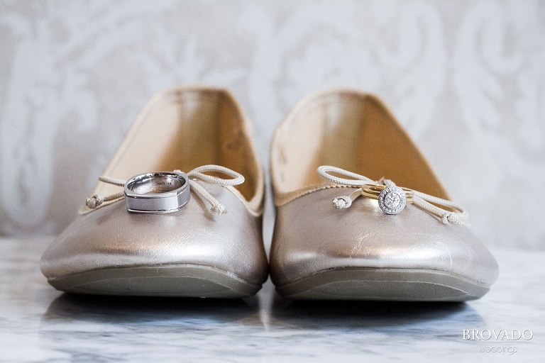 Wedding photography at the St. James Hotel in Red Wing Minnesota shoes