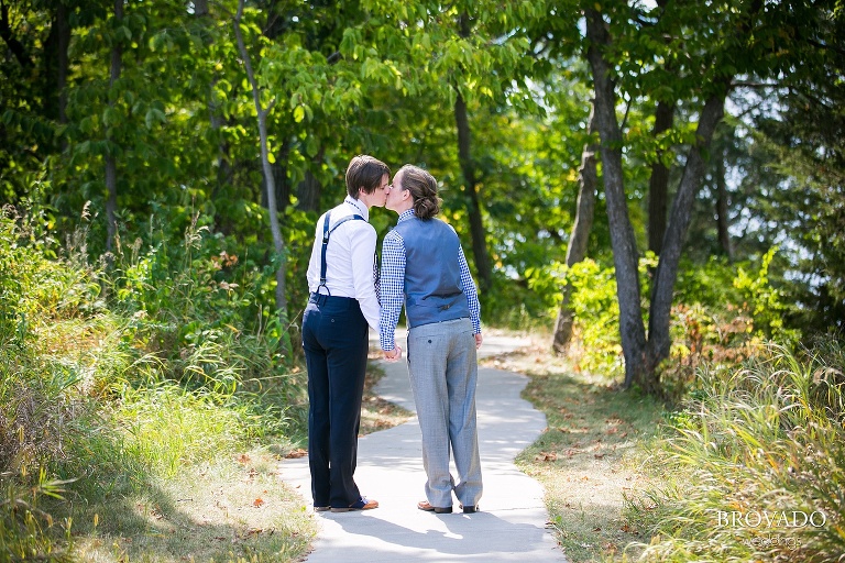 Gay wedding photography at the Schaars Bluff Gathering Center in Hastings, MN