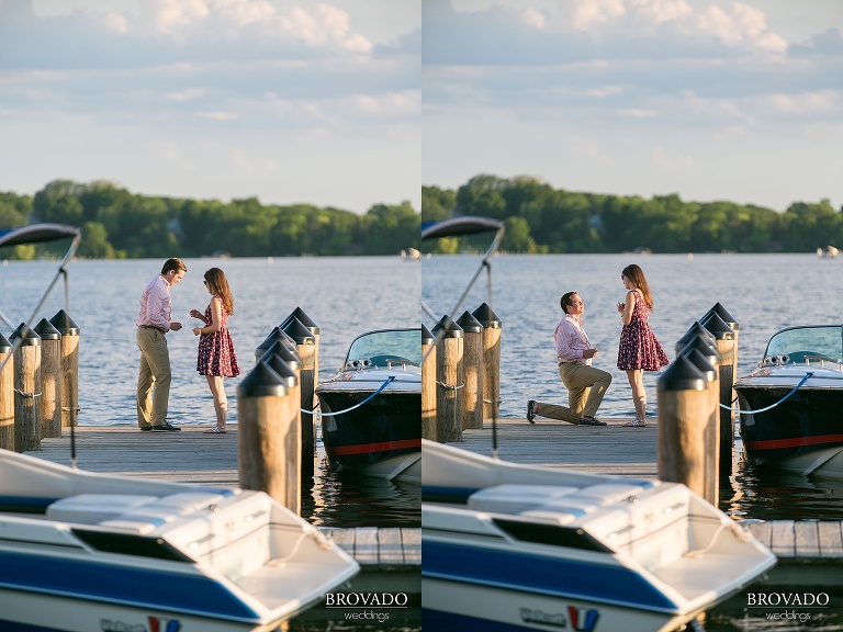Paparazzi Proposal at Lake Minneapolis Wedding and